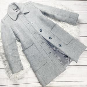 Whistles Grey Wool Button‎ Down Coat Size 6